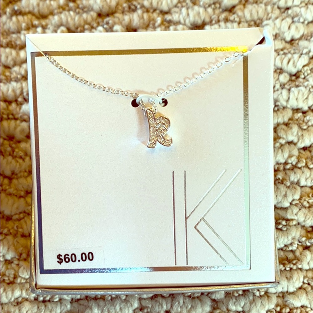 R Necklace Fine Silver Plated